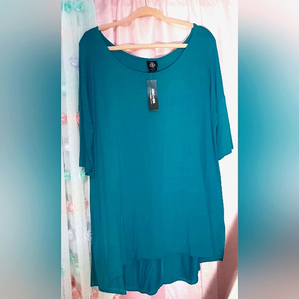 Agnes & Dora Women's XXL Teal HiLo Top